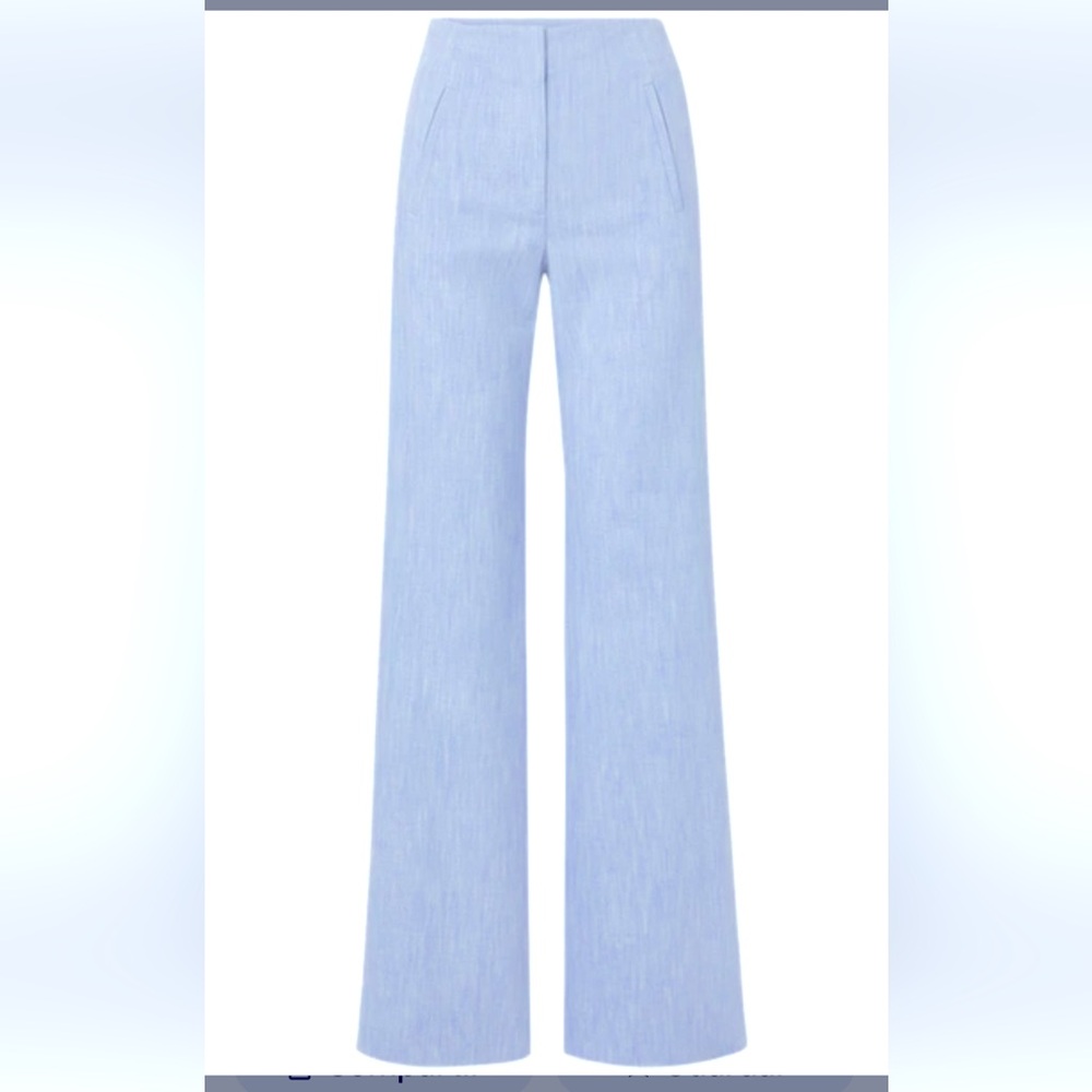 Veronica Beard Light Blue Wide-Leg Pants